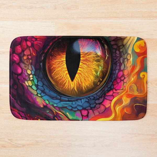 Item preview, Giant Animal Glowing Dragon Eye Facing Lone Hero Amid Psychedelic Firestorm designed and sold by earlobejerk.