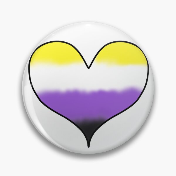 Item preview, Non-binary pride heart sticker/magnet/pin designed and sold by FancyCrow Arts.