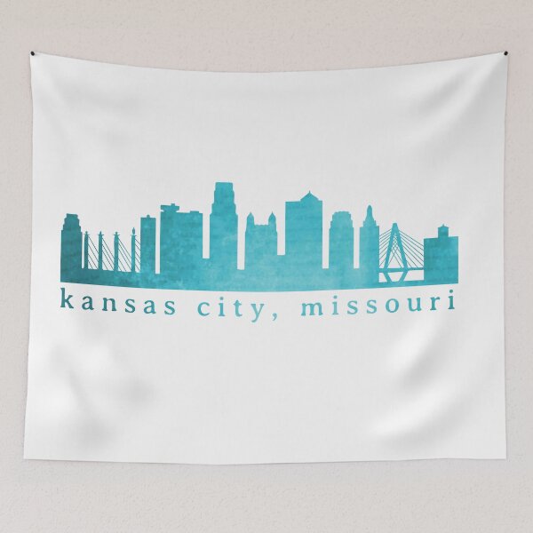 Item preview, Kansas City Skyline Aqua Grunge Words designed and sold by calliew1217.