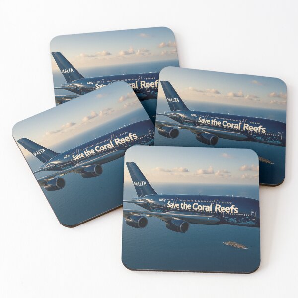 Item preview,  Hi Fly Malta A380 Save the Coral Reefs Over the Mediterranean designed and sold by Skyframe Aviation.