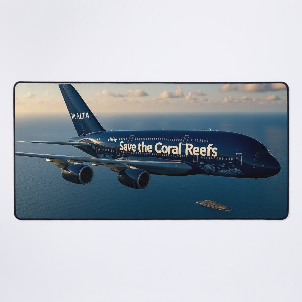 Item preview, Hi Fly Malta A380 Save the Coral Reefs Over the Mediterranean designed and sold by Skyframe Aviation.