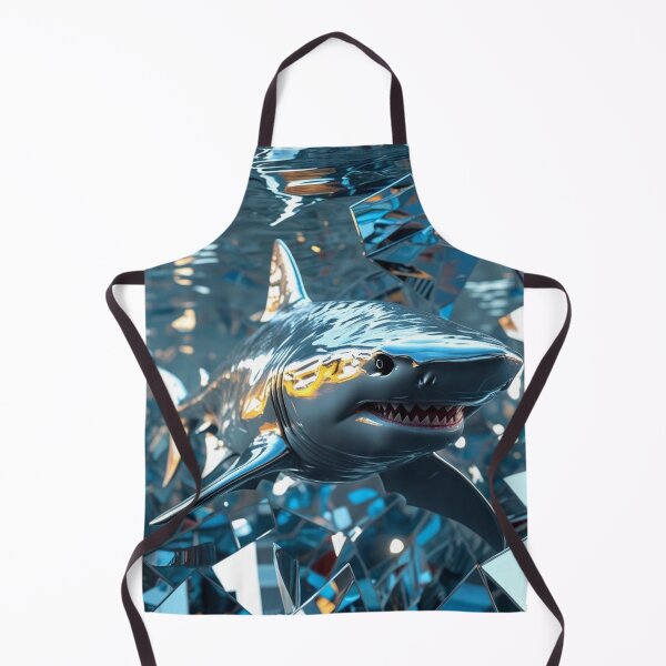 Item preview, Chrome Tiger Shark Swimming Fragmented, Mirrored For Home Decor designed and sold by Spectime.