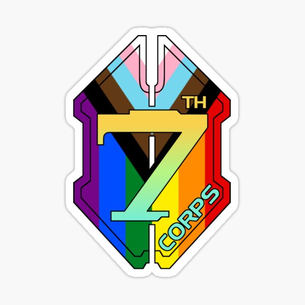 Vista previa del artículo con la obra «Logotipo grande del Orgullo del Séptimo Cuerpo», diseñado y vendido por 7th-Corps.