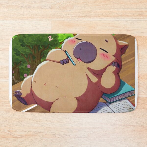 Item preview, Wombat asleep while studying designed and sold by Sakurafu21.