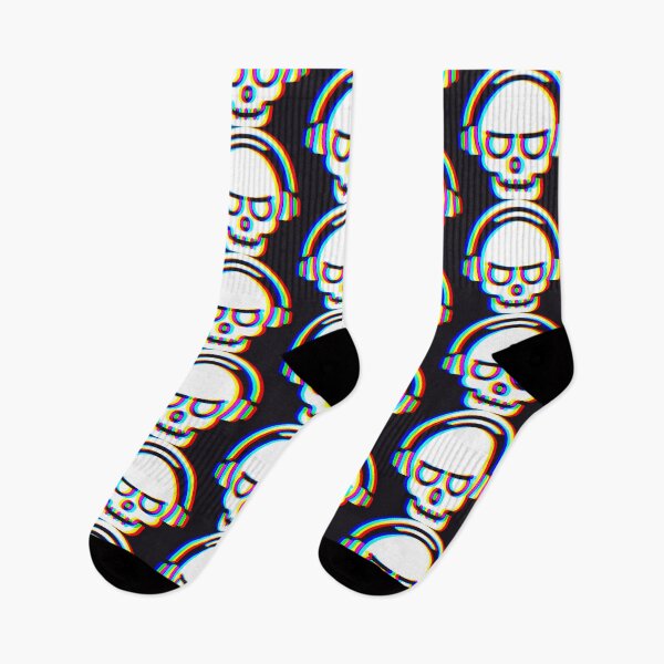 Item preview, EDM Skull with Headphones RGB Glitch Design Electronic Music DJ Rave Art for Bassheads Festival Shirt Cyberpunk Techno Gift Techno Vibes designed and sold by XanaduHills.
