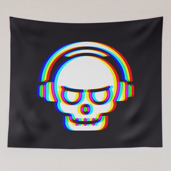 Item preview, EDM Skull with Headphones RGB Glitch Design Electronic Music DJ Rave Art for Bassheads Festival Shirt Cyberpunk Techno Gift Techno Vibes designed and sold by XanaduHills.
