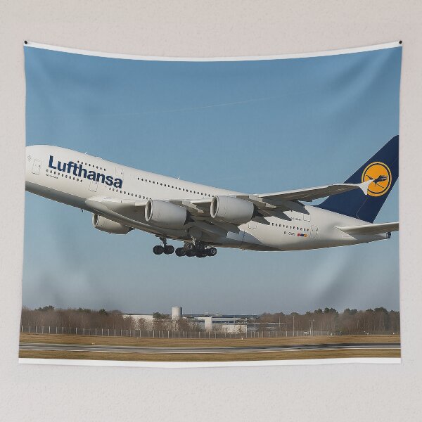 Item preview, Lufthansa Airbus A380 Takeoff Over Frankfurt designed and sold by Skyframe Aviation.