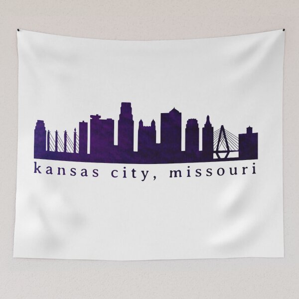 Item preview, Kansas City Skyline Dark Purple Grunge Words designed and sold by calliew1217.