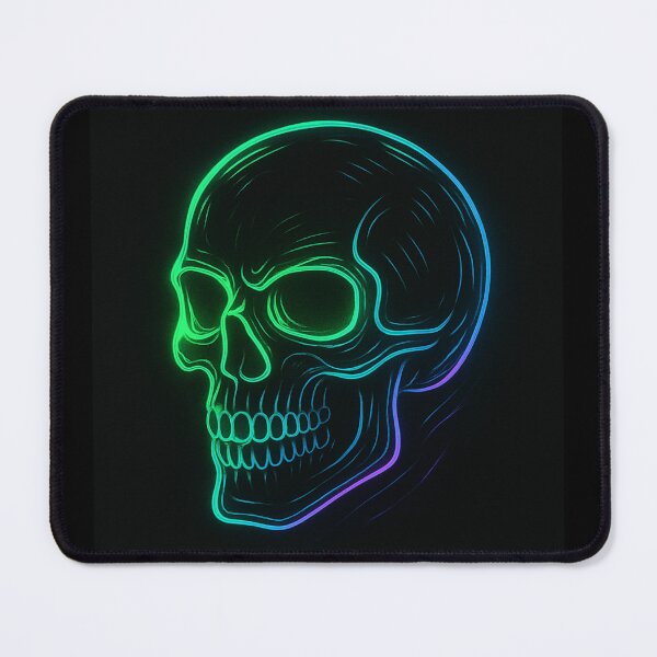 Item preview, Neon Skull Artwork – Glowing Vaporwave Skull Design on Black Background designed and sold by HAFIZ-DP.