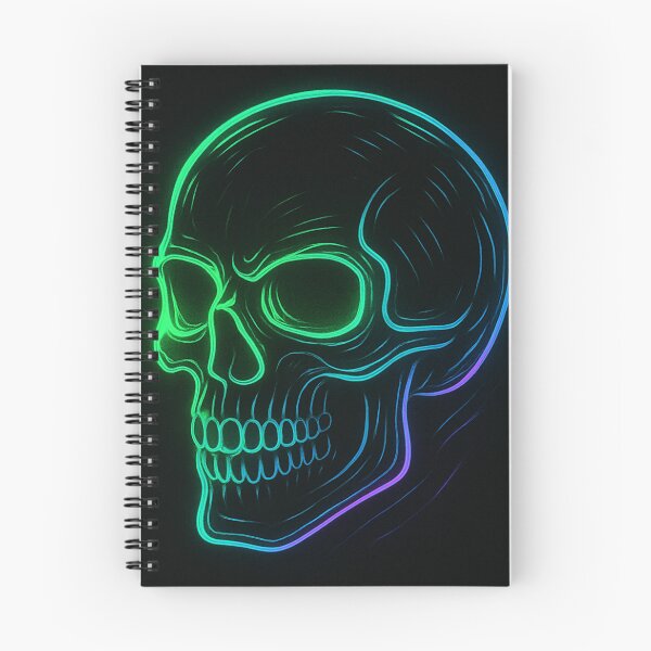 Item preview, Neon Skull Artwork – Glowing Vaporwave Skull Design on Black Background designed and sold by HAFIZ-DP.