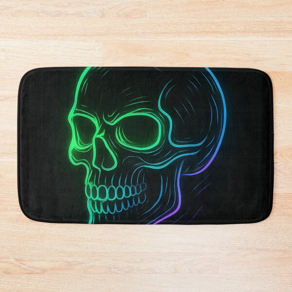 Item preview, Neon Skull Artwork – Glowing Vaporwave Skull Design on Black Background designed and sold by HAFIZ-DP.