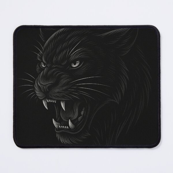 Item preview, Fierce Black Panther Illustration – Dark Roaring Panther Head Art for Streetwear & Decor designed and sold by HAFIZ-DP.