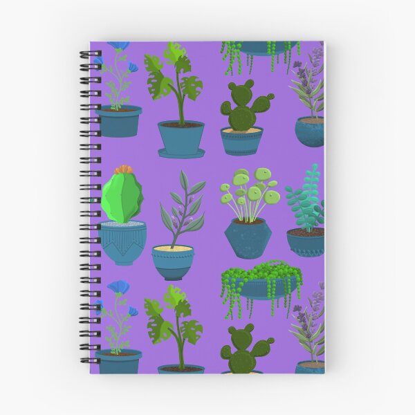 Item preview, Vibrant Potted Plant Seamless Pattern on a Lilac Background  designed and sold by Cherie Brunetti.