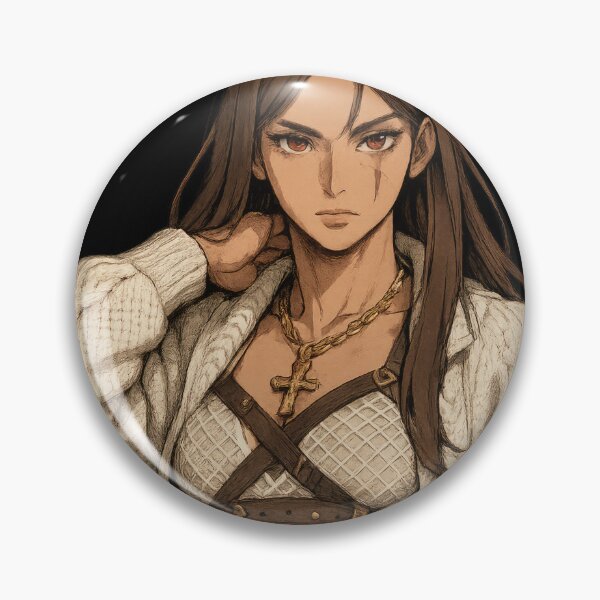 Item preview, Divine Warrior Muscular Anime Girl with Cross and Chains designed and sold by Hirvipelto.