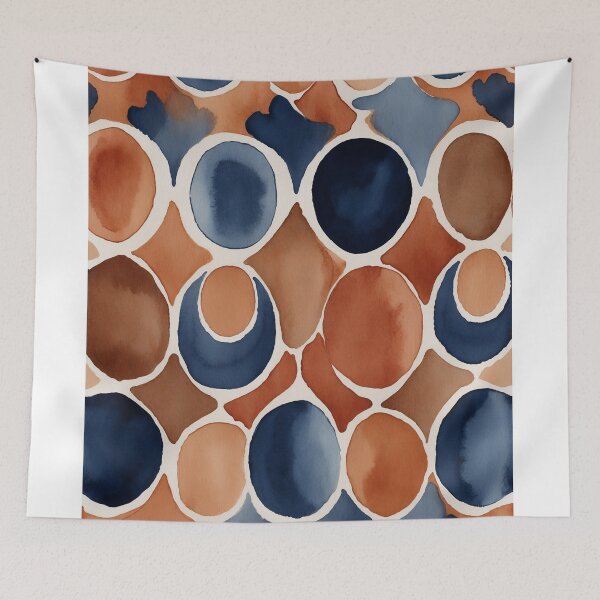 Item preview, Blue and brown circles pattern designed and sold by saly55887.