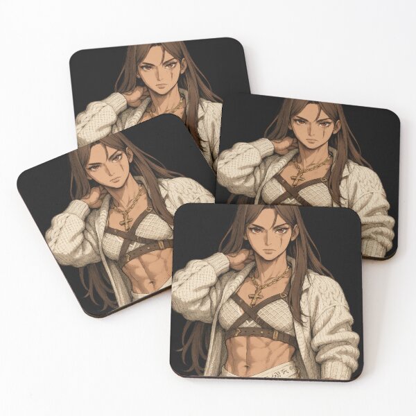 Item preview, Divine Warrior Muscular Anime Girl with Cross and Chains designed and sold by Hirvipelto.