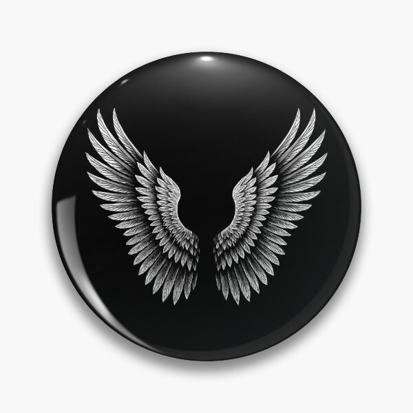 Item preview, Elegant Angel Wings Illustration – Detailed White Wings on Black Background designed and sold by HAFIZ-DP.