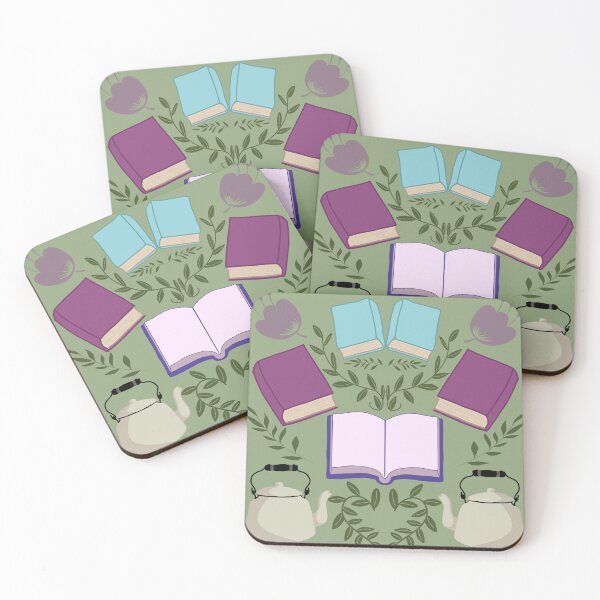 Item preview, Bookish tea pattern designed and sold by AuraDesignz.