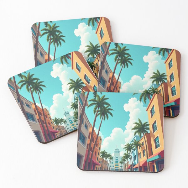 Item preview, Miami Travel Poster, Perfect Gift for Travel Enthusiasts, Vintage Style Wall Art, Usa Wall art for home decor, Miami print. Sticker designed and sold by Thegalleryshop1.