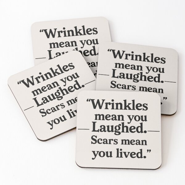 Item preview, Wrinkles Mean You Laughed Scars Mean You Lived T-Shirt – Vintage Quote Tee and more, Inspirational Life Lesson Apparel designed and sold by Typography Prints.
