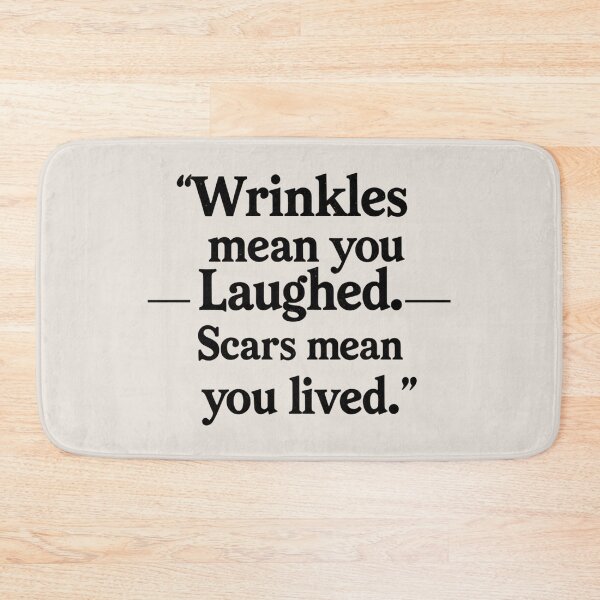 Item preview, Wrinkles Mean You Laughed Scars Mean You Lived T-Shirt – Vintage Quote Tee and more, Inspirational Life Lesson Apparel designed and sold by Typography Prints.