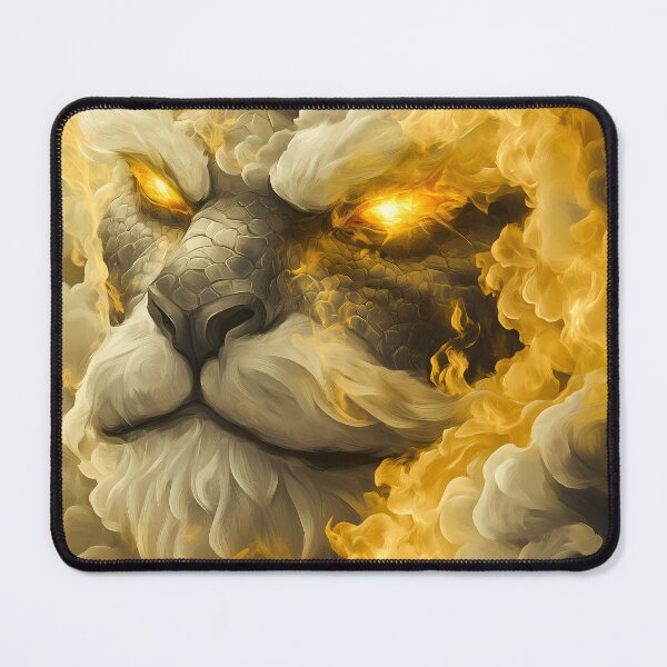 Item preview, Giant Animal Colossal Lion Spirit Golden Gaze Fiery Mane Lone Figure Confrontation designed and sold by telchimabukar.