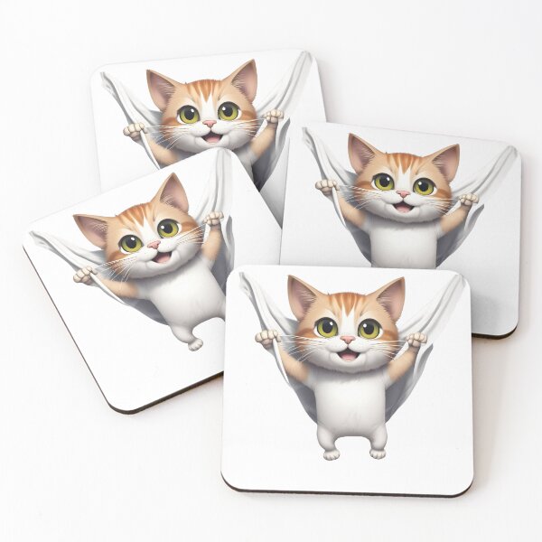 Item preview,  Cute Orange Tabby Cat Hanging On Funny Cartoon designed and sold by mostafa gebril  ⭐⭐⭐⭐⭐.