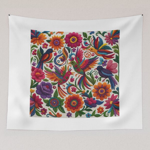 Item preview, Mexican embroidery birds art  designed and sold by edleon.