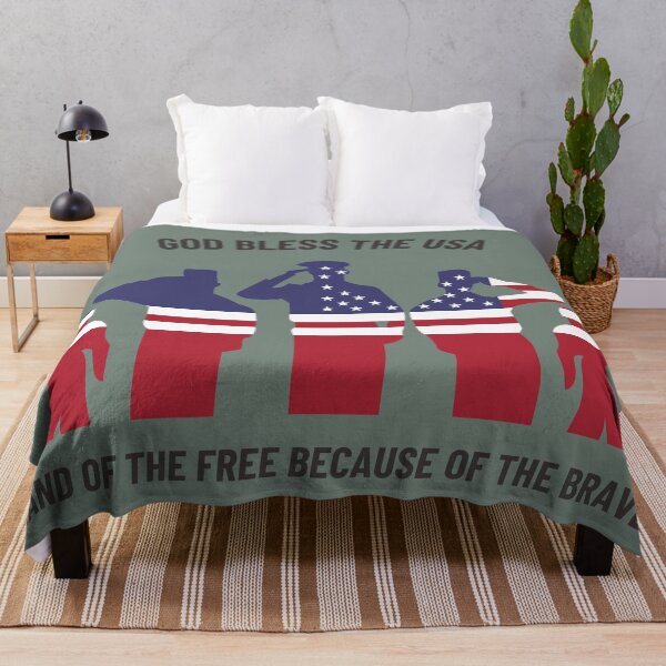 Item preview, God Bless America USA Stars and Stripes Land of the Free Because of the Brave designed and sold by Forevermore.