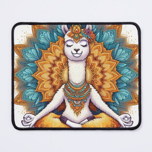 Item preview, ?‍♂️ Zen Llama – Lotus Pose Under Mandala Sun designed and sold by ashokreddy343.