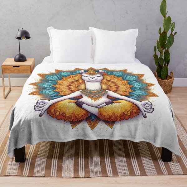 Item preview, ?♂️ Zen Llama – Lotus Pose Under Mandala Sun designed and sold by ashokreddy343.