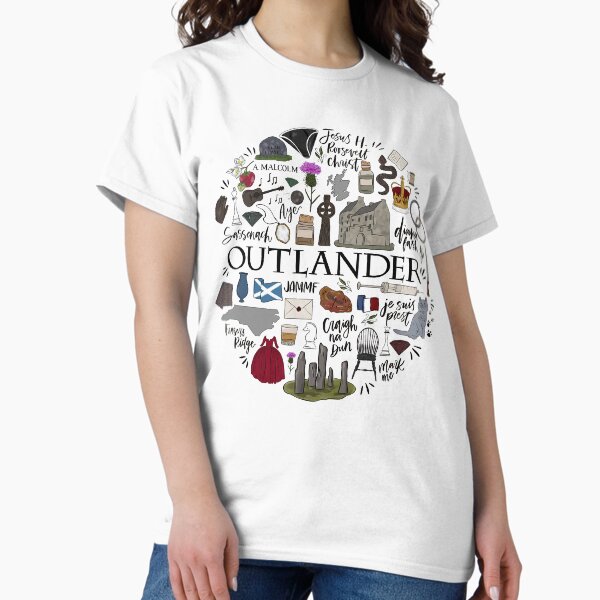 Aperçu de l'œuvre T-shirt Outlander Jamie et Claire Fraser, populaire en Irlande créée et vendue par GCarlina.