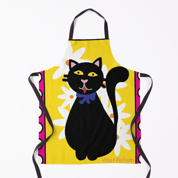 Item preview, Black cat with daisy flowers stamp designed and sold by fluffyfamcraft.