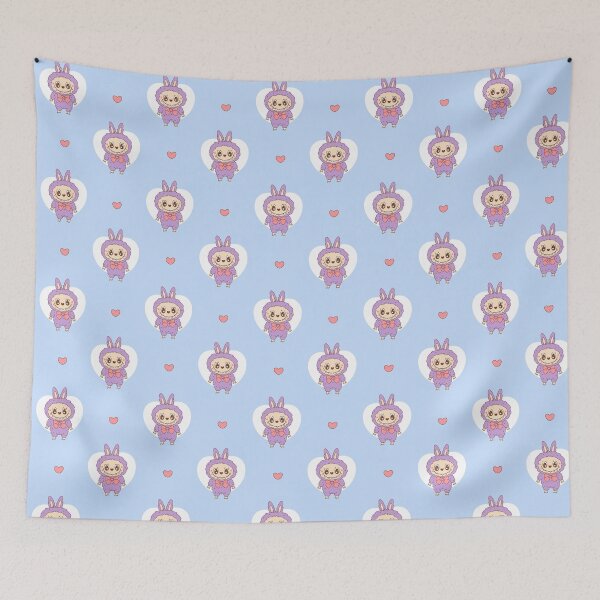 Item preview, Labubu Pattern - THE MONSTERS Tasty Macarons Vinyl Face - Popmart designed and sold by graphic-genie.