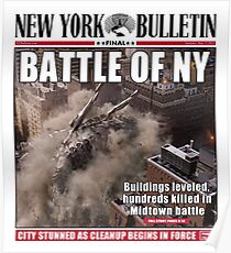 'Battle of New York' Newspaper cover Poster