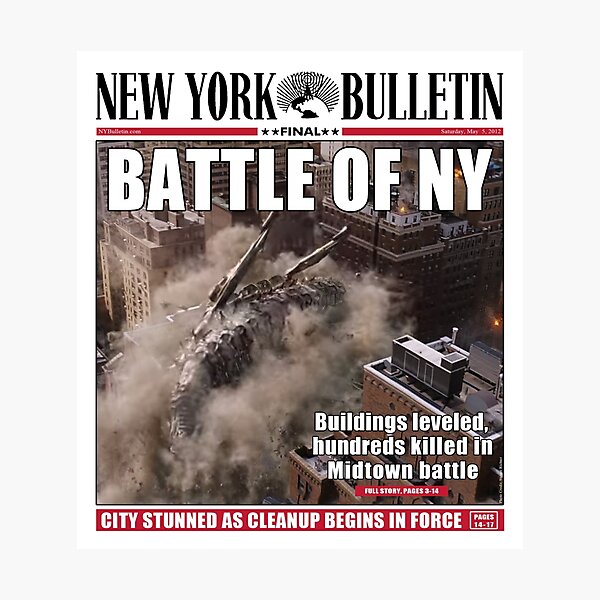 'Battle of New York' Newspaper cover  Photographic Print