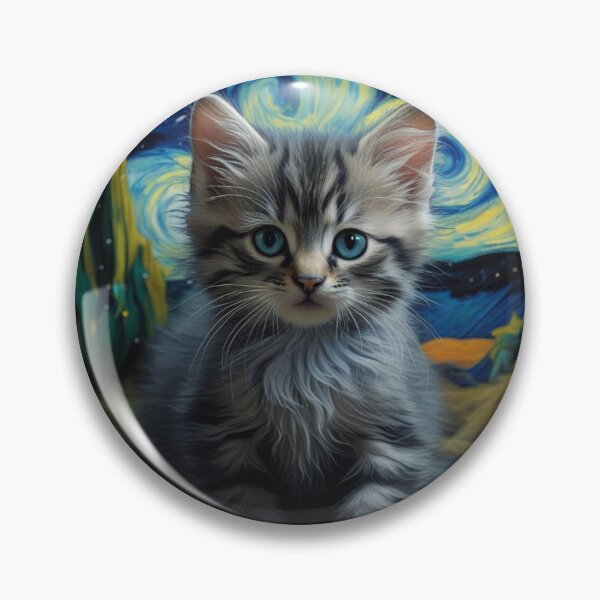 Item preview, A kitten under the night sky designed and sold by みきゃん.