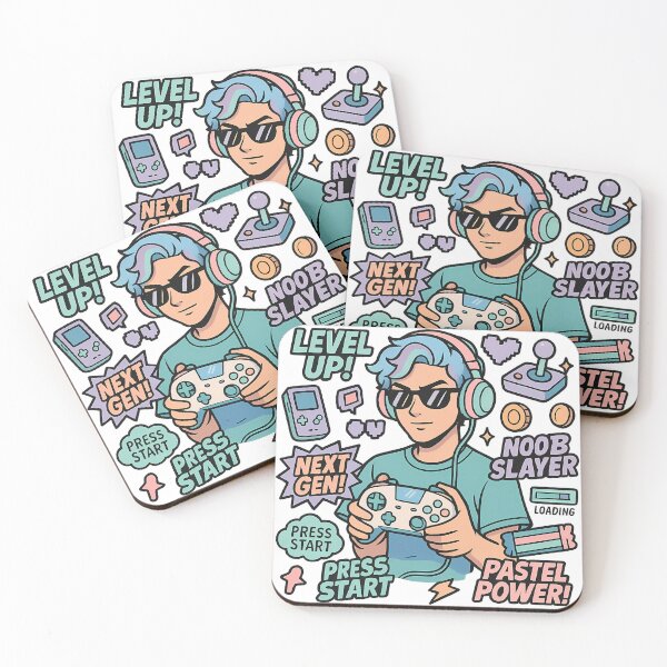 Item preview, Pastel Gamer Boy – Pop Art Gaming Aesthetic | Level Up Design designed and sold by Sweetday2025.