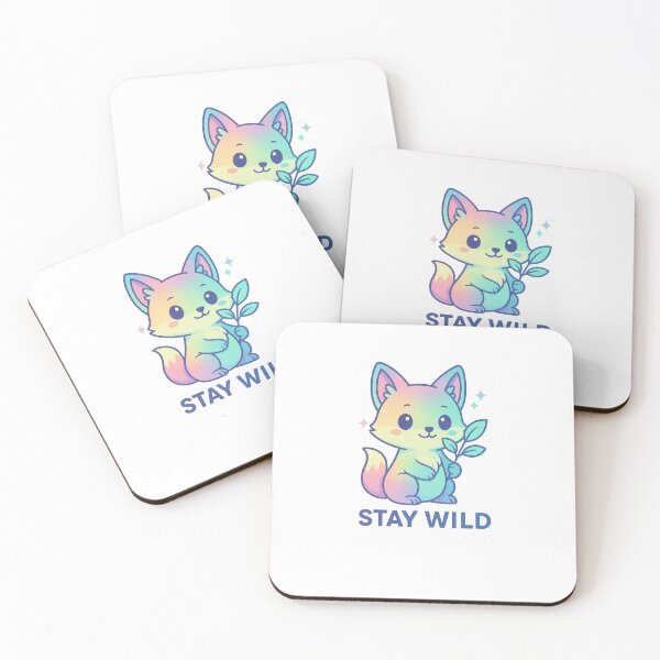 Item preview, Kawaii Holographic Fox – Stay Wild Sticker Design designed and sold by Sebhel.