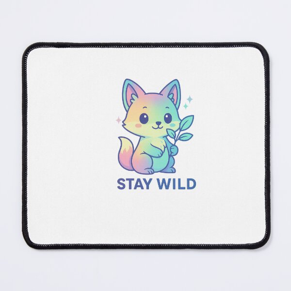 Item preview, Kawaii Holographic Fox – Stay Wild Sticker Design designed and sold by Sebhel.