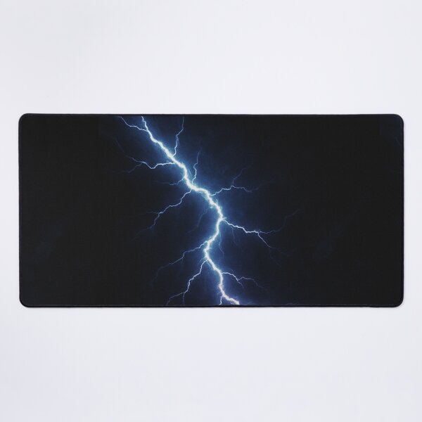 Item preview, Electric Lightning Bolt Art – Intense Blue Lightning Strike on Dark Sky designed and sold by HAFIZ-DP.