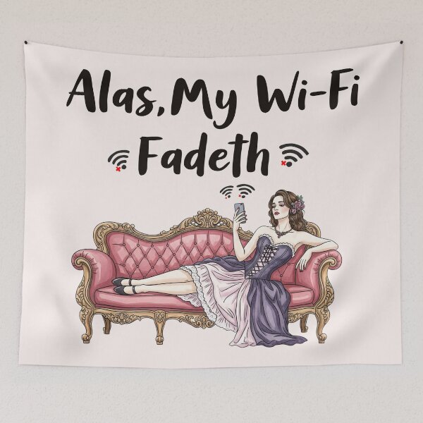 Item preview, Alas, My Wi-Fi Fadeth – Victorian WiFi Outage Humor  designed and sold by MAGICKEY2024.