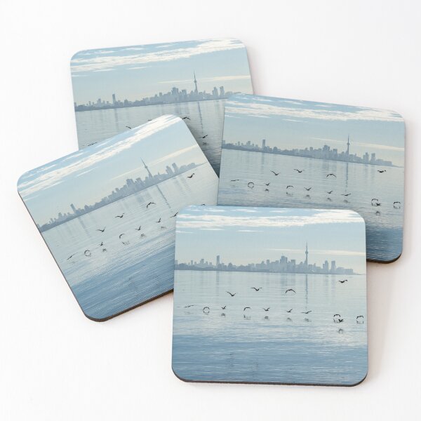 Item preview, Black Flocks - Cormorants and Skyscrapers on Lake Ontario in Toronto designed and sold by Georgia Mizuleva.