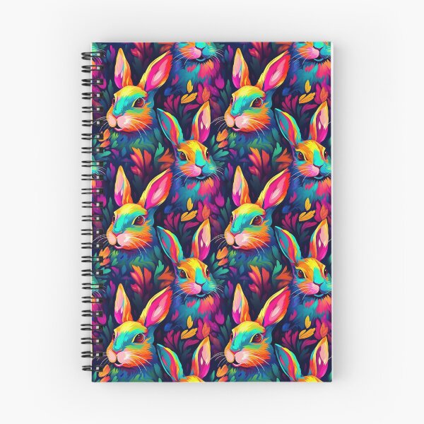 Item preview, Vibrant Neon Rainbow Bunny Seamless Pattern | Psychedelic Animal Art designed and sold by Nuist25.