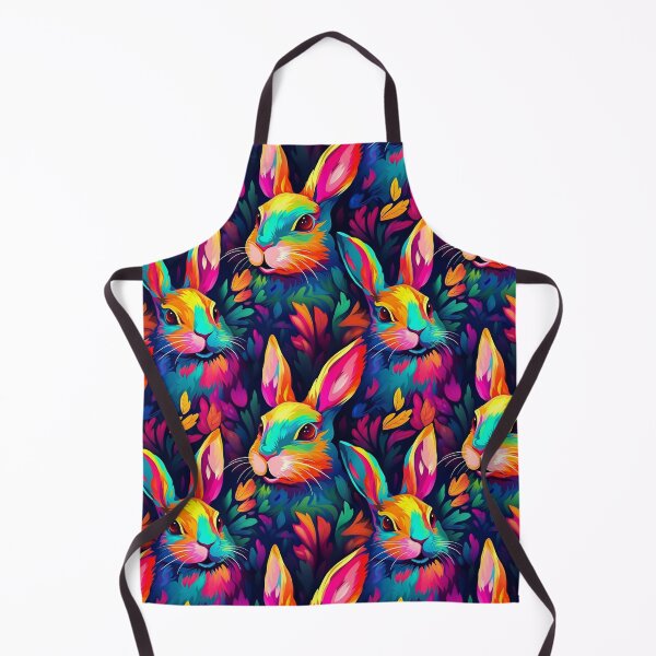 Item preview, Vibrant Neon Rainbow Bunny Seamless Pattern | Psychedelic Animal Art designed and sold by Nuist25.