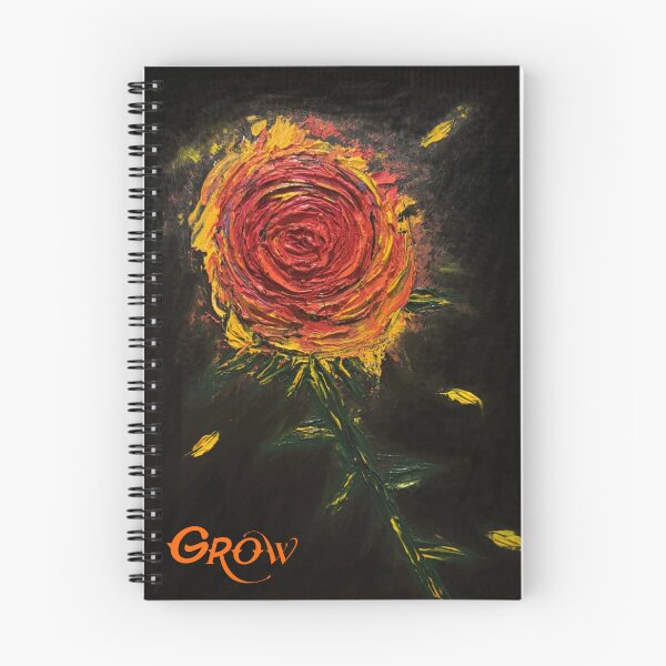Item preview, colorful impasto firey flower GROW designed and sold by TobachsArt.