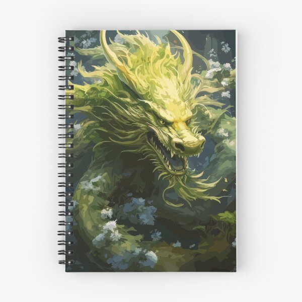 Item preview, Nature's Guardian - Japanese Green Dragon in Mystical Forest | Fantasy Creature Art  designed and sold by Daagath.
