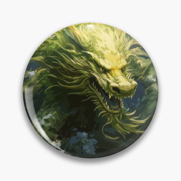 Item preview, Nature's Guardian - Japanese Green Dragon in Mystical Forest | Fantasy Creature Art  designed and sold by Daagath.