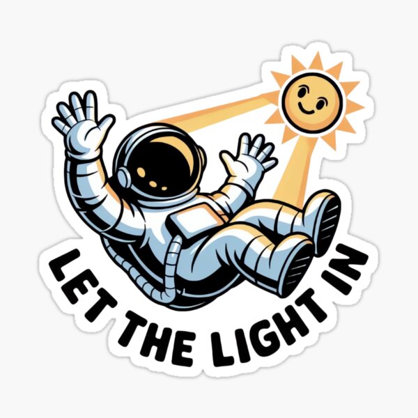 Item preview, Let the Light In – Cheerful Astronaut & Sun Vector Illustration in Bold Cartoon Style designed and sold by ARTReMi.