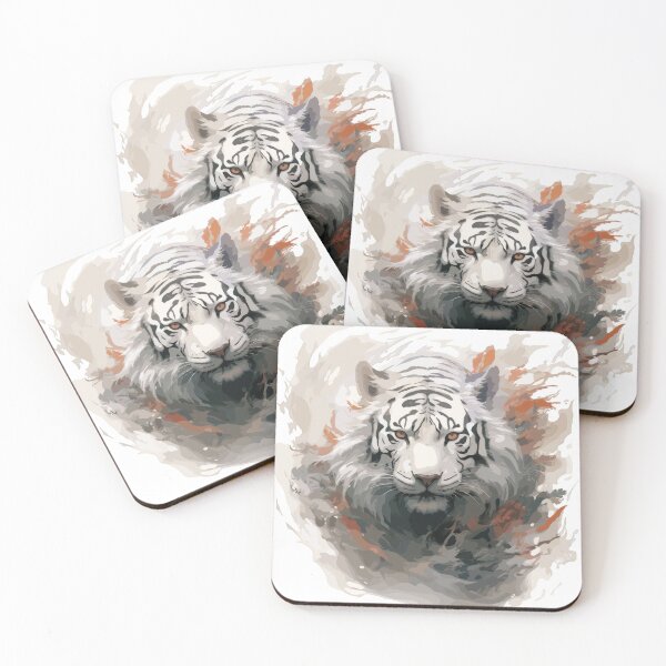 Item preview, Spirit of the Tiger – Mystical White & Bengal Tigers in Eastern Fantasy Setting | Powerful animal art design  designed and sold by Daagath.